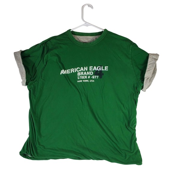 American Eagle Outfitters Other - American Eagle Outfitters reversible Graphic T Shirt Mens Green Short Sleeve